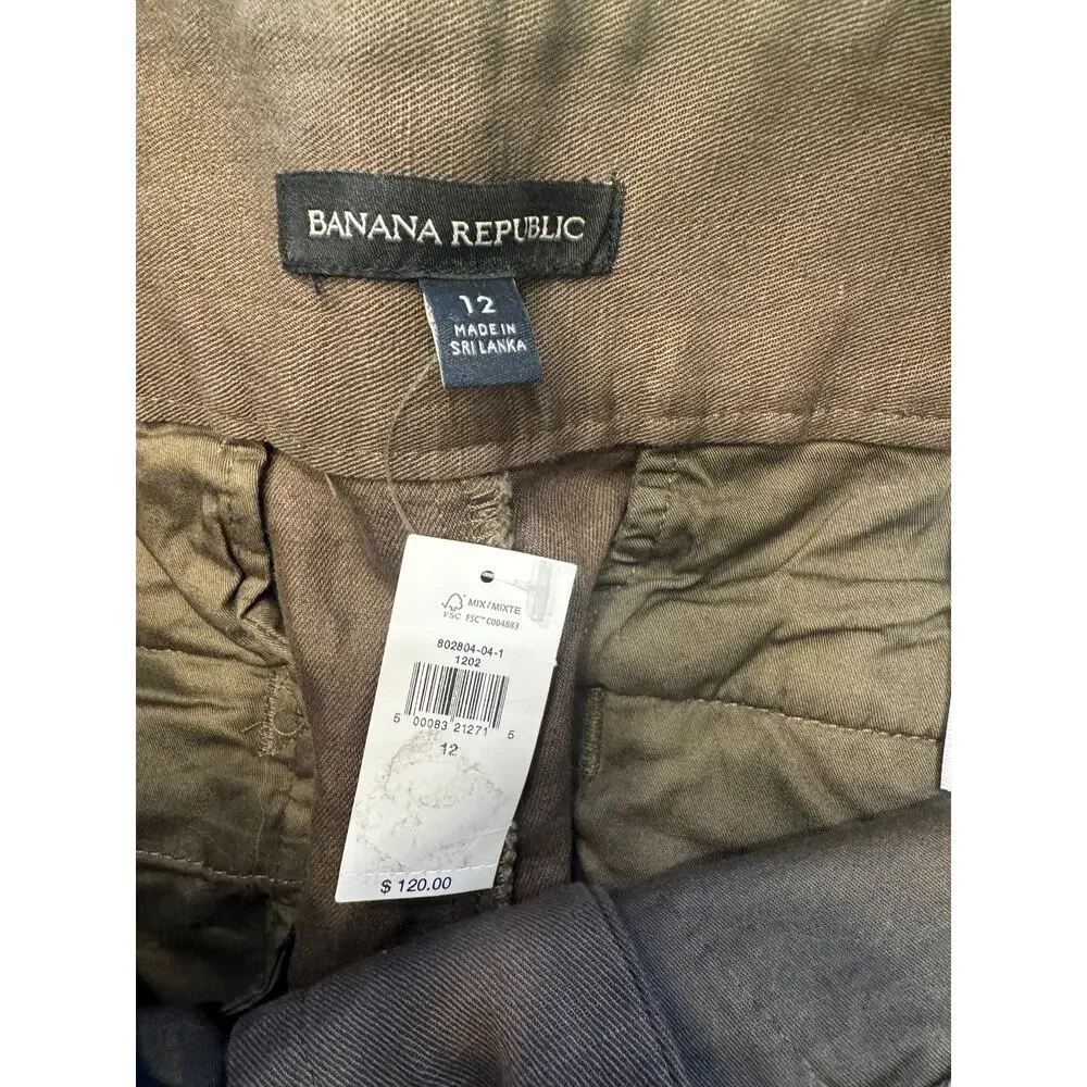 Archive Banana Republic Pleated Gurkha Pants Belt Tabs Cargo Brown Size 12